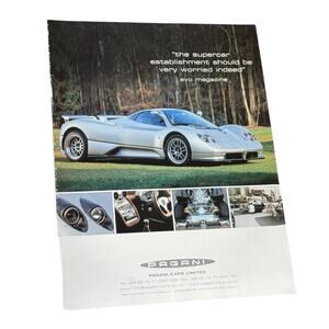 Pagani Cars Limited 2001 Advertisement Italian Automobile Ad Zonda Huayra Utopia